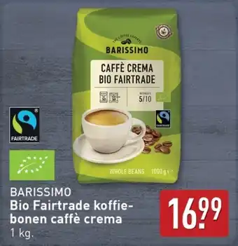 ALDI Barissimo Bio Fairtrade koffiebonen caffè crema aanbieding