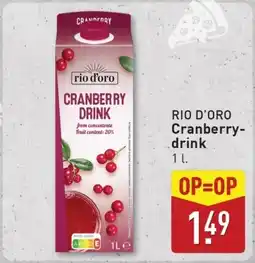 ALDI RIO D'ORO Cranberry drink aanbieding