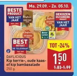 ALDI Daylicious Kip kerrie, oude kaas of kip bambasalade aanbieding
