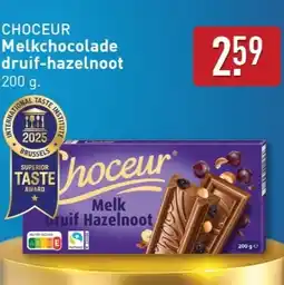 ALDI CHOCEUR Melkchocolade druif-hazelnoot aanbieding