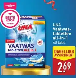 ALDI UNA Vaatwastabletten all-in-1 aanbieding