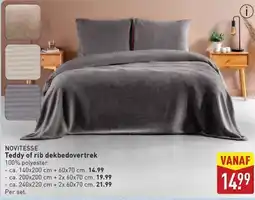 ALDI Novitesse Teddy of rib dekbedovertrek aanbieding