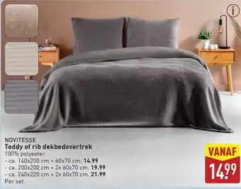 ALDI Novitesse Teddy of rib dekbedovertrek aanbieding