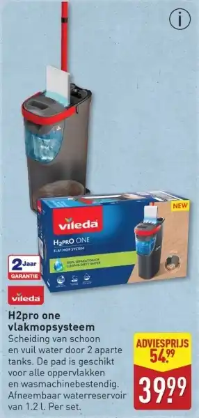 ALDI H2pro one vlakmopsysteem aanbieding