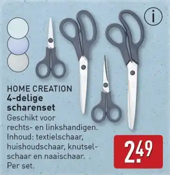 ALDI HOME CREATION 4-delige scharenset aanbieding