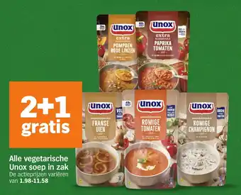 Albert Heijn Alle vegetarische Unox soep in zak aanbieding