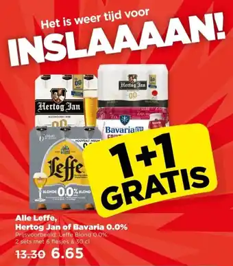 PLUS Alle leffe hertog jan of bavaria 0.0% aanbieding