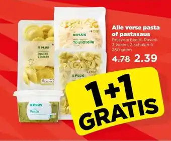 PLUS Alle verse pasta of pastasaus aanbieding
