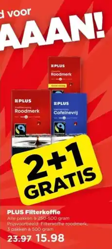 PLUS PLUS Filterkoffie aanbieding