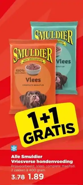 PLUS Alle smuldier vriesverse hondenvoeding aanbieding
