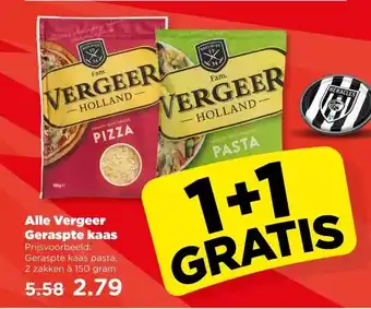 PLUS Alle Vergeer Geraspte kaas aanbieding