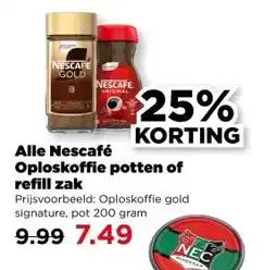 PLUS Alle nescafé oploskoffie potten of refill zak aanbieding