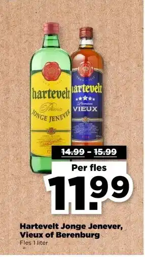 PLUS Hartevelt jonge jenever vieux of berenburg aanbieding