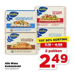 PLUS Alle wasa knäckebröd aanbieding