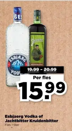 PLUS Esbjaerg vodka of jachtbitter kruidenbitter aanbieding