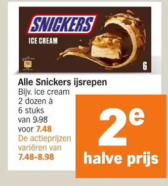 Albert Heijn Alle Snickers ijsrepen aanbieding