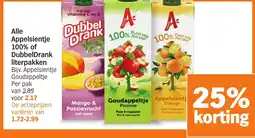 Albert Heijn Alle Appelsientje 100% of DubbelDrank literpakken aanbieding