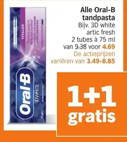 Albert Heijn Alle Oral-B tandpasta aanbieding