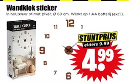 Dirk Wandklok sticker aanbieding