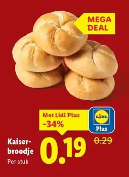 Lidl Kaiser- broodje aanbieding