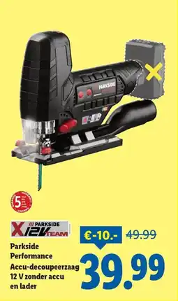 Lidl Parkside performance accu-decoupeerzaag 12 V zonder accu en lader aanbieding