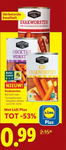 Lidl Knakworsten aanbieding