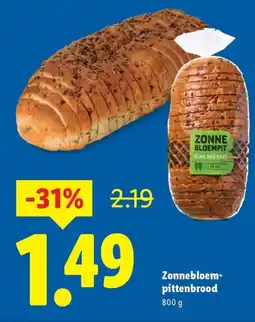 Lidl Zonnebloem- pittenbrood aanbieding