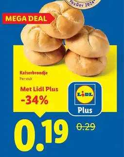 Lidl Kaiserbroodje aanbieding