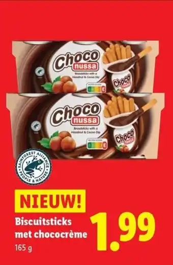 Lidl Biscuitsticks met chococrème aanbieding