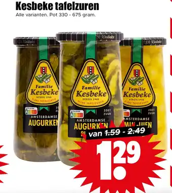Dirk Kesbeke tafelzuren aanbieding