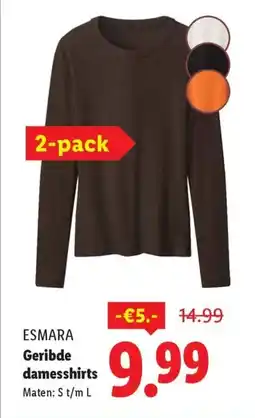 Lidl Esmara geribde damesshirts aanbieding
