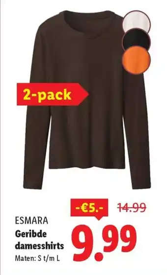 Lidl Esmara geribde damesshirts aanbieding