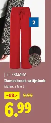 Lidl Esmara damesbroek satijnlook aanbieding
