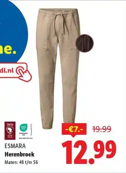 Lidl Esmara herenbroek aanbieding