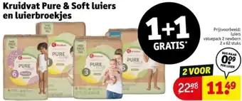 Kruidvat Kruidvat Pure & Soft luiers en luierbroekjes aanbieding