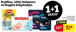 Kruidvat DryNites, Little Swimmers en Huggies babydoekjes aanbieding