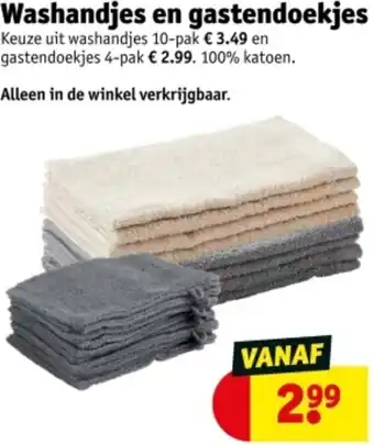 Kruidvat Washandjes en gastendoekjes aanbieding
