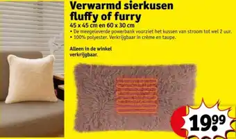 Kruidvat Verwarmd sierkusen fluffy of furry aanbieding