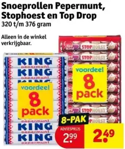Kruidvat Snoeprollen Pepermunt, Stophoest en Top Drop aanbieding