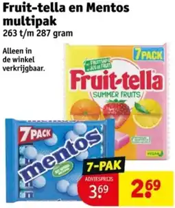 Kruidvat Fruit-tella en Mentos multipak aanbieding