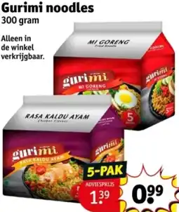 Kruidvat Gurimi noodles aanbieding