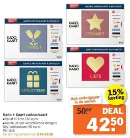 Albert Heijn Kado + Kaart cadeaukaart aanbieding