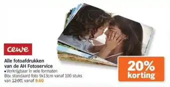 Albert Heijn Cewe Alle fotoafdrukken van de AH Fotoservice aanbieding