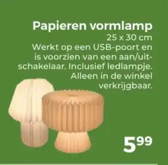 Trekpleister Papieren vormlamp aanbieding
