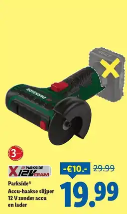 Lidl Parkside accu-haakse slijper 12 v zonder accu en lader aanbieding
