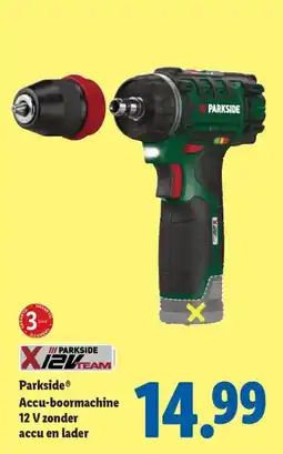 Lidl Parkside accu-boormachine 12 v zonder accu en lader aanbieding