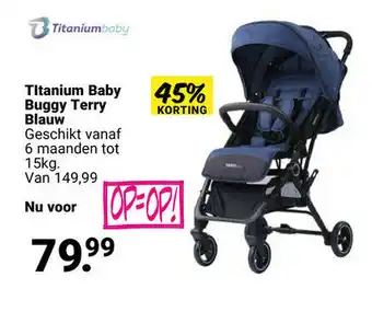 Van Asten BabySuperstore Titanium Baby Buggy Terry Blauw aanbieding