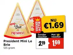 Vomar Voordeelmarkt President Mini Le Brie aanbieding
