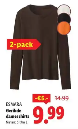 Lidl ESMARA Geribde damesshirts aanbieding