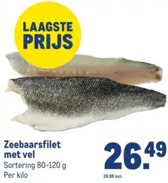 Makro Zeebaarsfilet met vel aanbieding